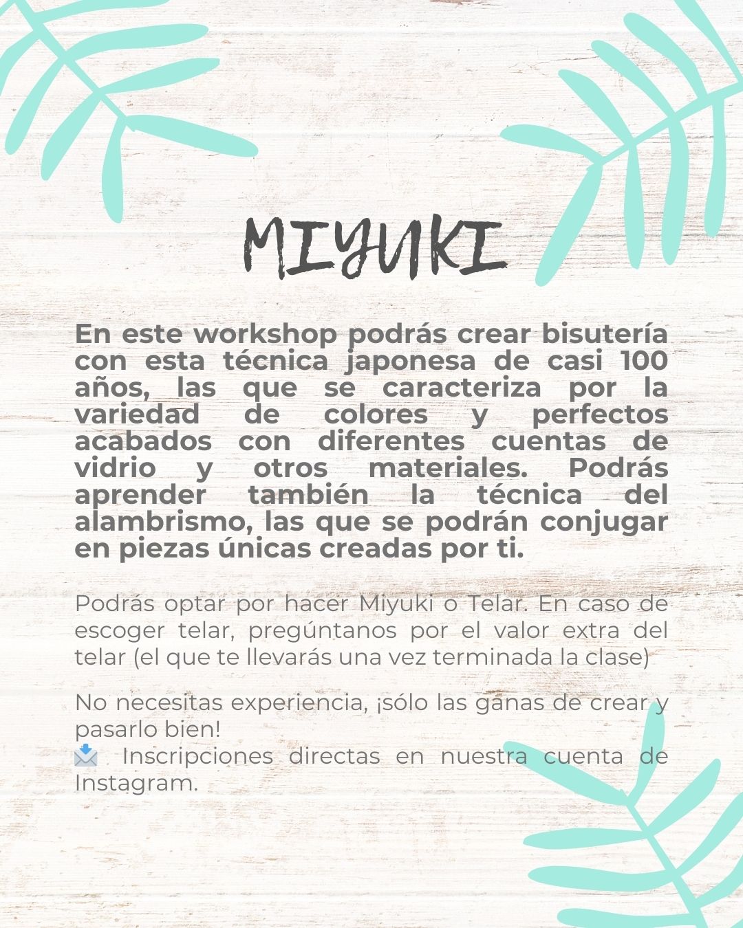 Workshop de Miyuki